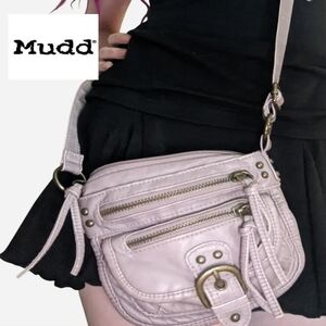 Y2K studded belt buckle cross body bag